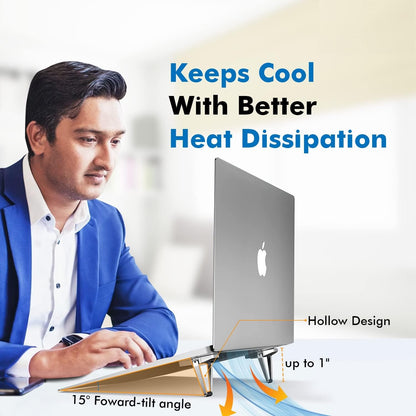 LiftUp: Foldable Slim Laptop Kickstand Legs, Convenient Ergonomic Laptop Stand with Anti-Slip Base for Office & Home Use