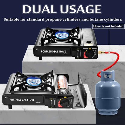 Campy: Portable Camping Gas Stove with Compact Burner & Carrying Case – Outdoor Cooking Gear for Trekking, Hiking, Picnics & Backpack Travel