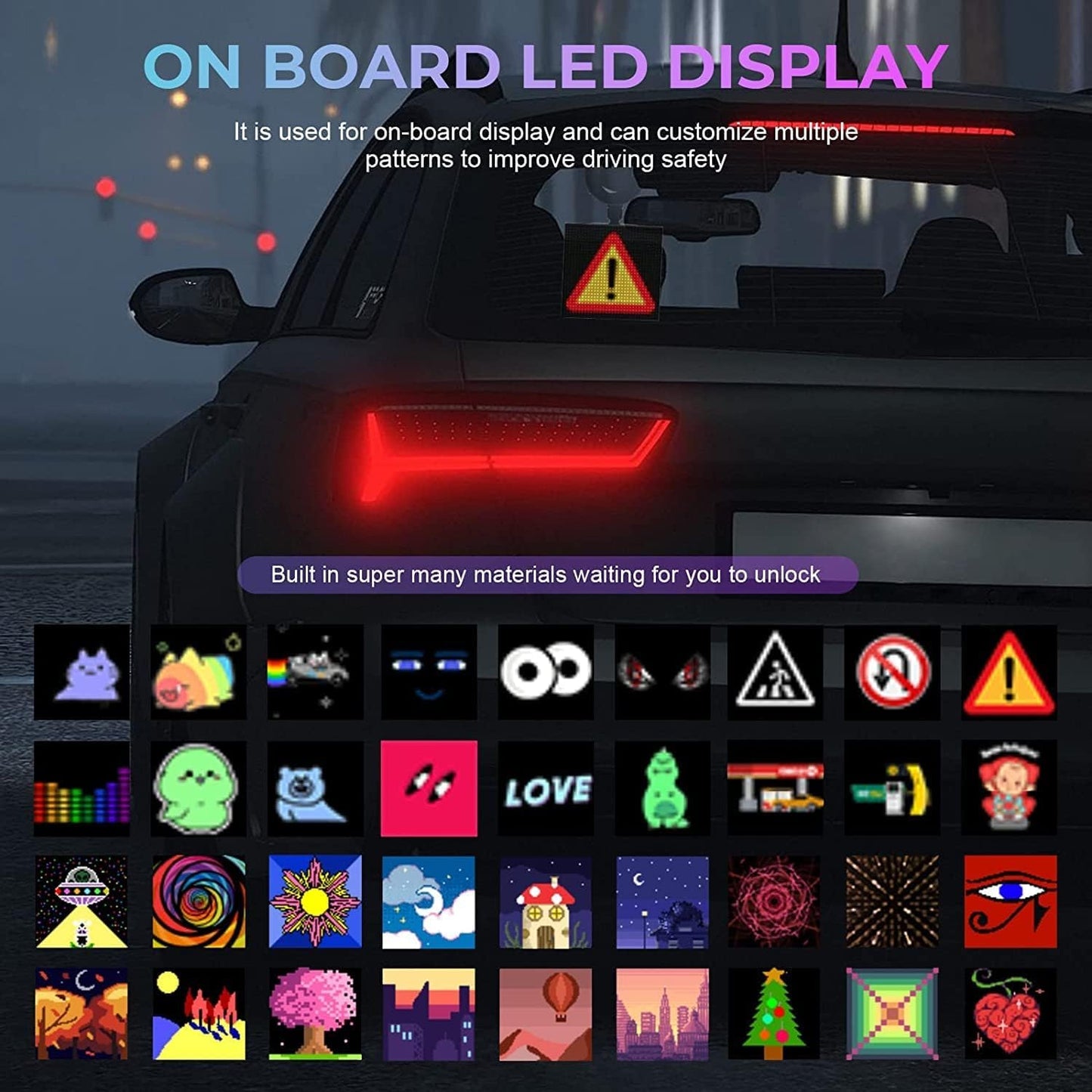 Pixo: Programmable LED Pixel Display Screen with Bluetooth App Control, Custom Text & Animations for Car Windshield & Home Decor 13x13cm