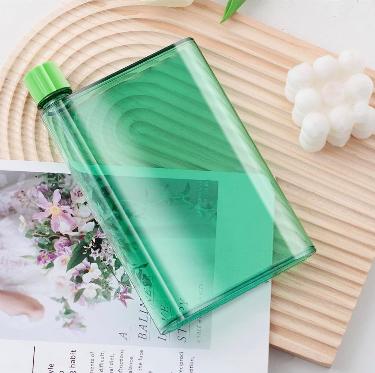 SlimSip: Ultra-Slim A5 Memo Bottle (420ml) – BPA-Free Flat Water Bottle for Easy Carry in Bags & Backpacks
