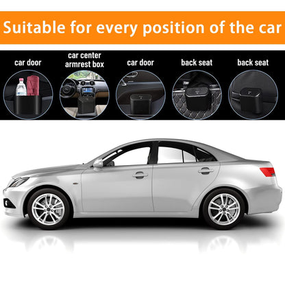 Trashify: Compact Car Push Trash Can with Auto Lid Close Leak-Proof Design & Door Hook Mini Dustbin for Mess-Free Travel