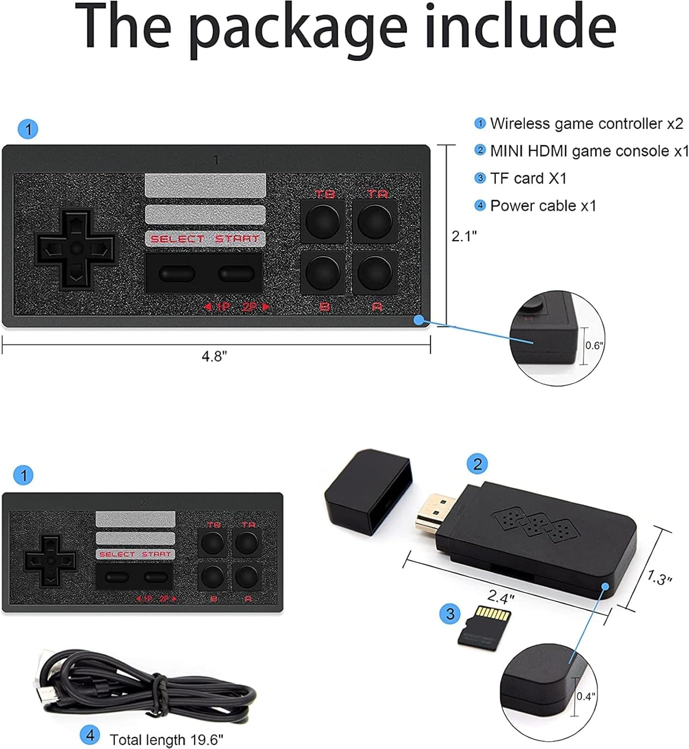 RetroTV: Ultimate 90s HDMI Retro Game Stick with Plug & Play Wireless HD 1080p Gaming for Up to 2 Players