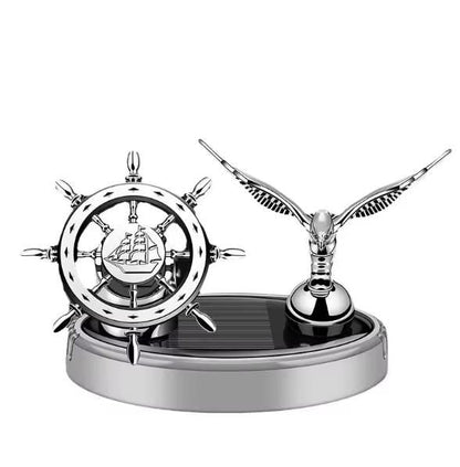 Sailor: Solar-Powered Rotating Car Air Freshener with Ship Steering Wheel & Anchor Design
