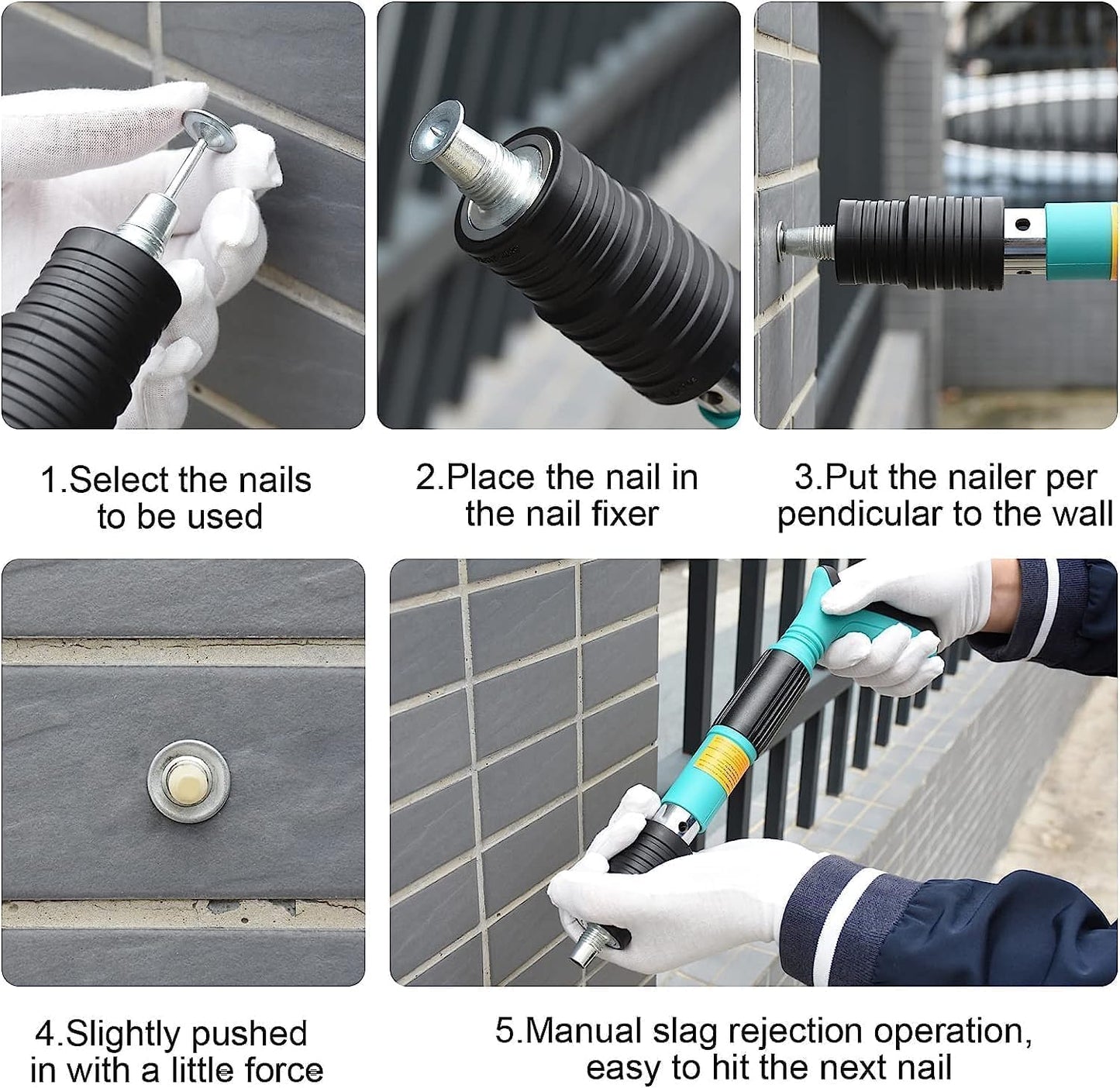 Shooter: Adjustable Manual Concrete Nail Gun for Wall Fixing, Woodworking & Portable Nail Shooting