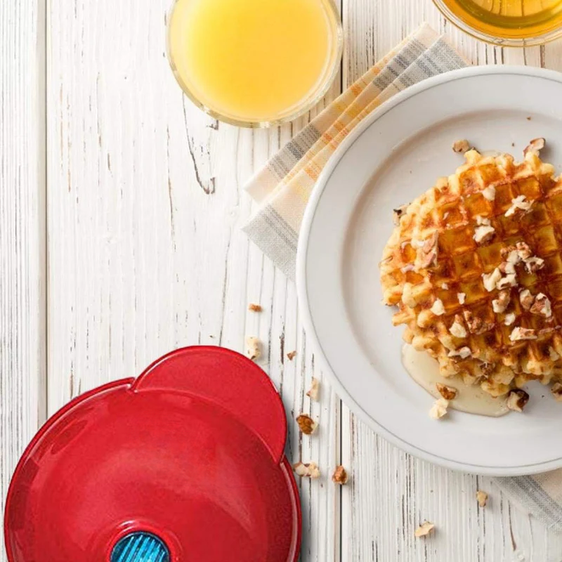 LoveWaffle: Mini Heart-Shaped Waffle Maker with Non-Stick Plates & 350W Stainless Steel Electric Design for Perfect Belgian Waffles
