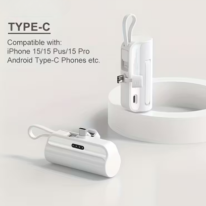 Pocky: Mini 5000 mAh Pocket Power Bank with Built-In Cable for Android, iPhone & Devices