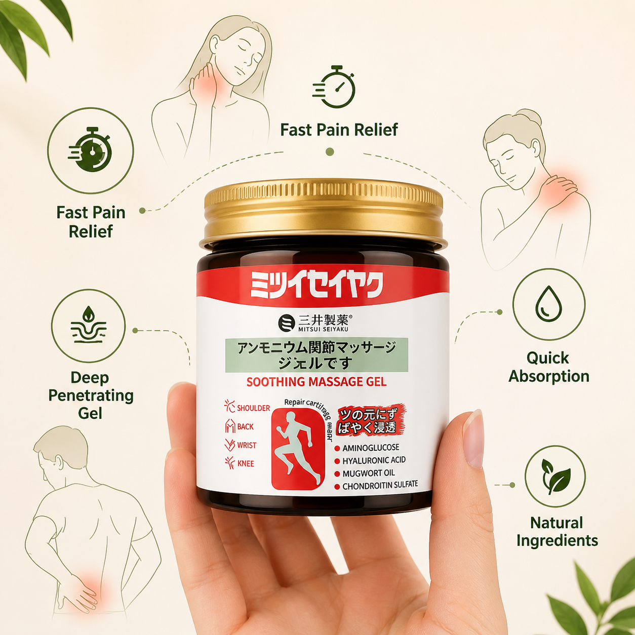 Japanese Instant Pain Relief Soothing Massage Gel | Buy 1 Get 1 Free |