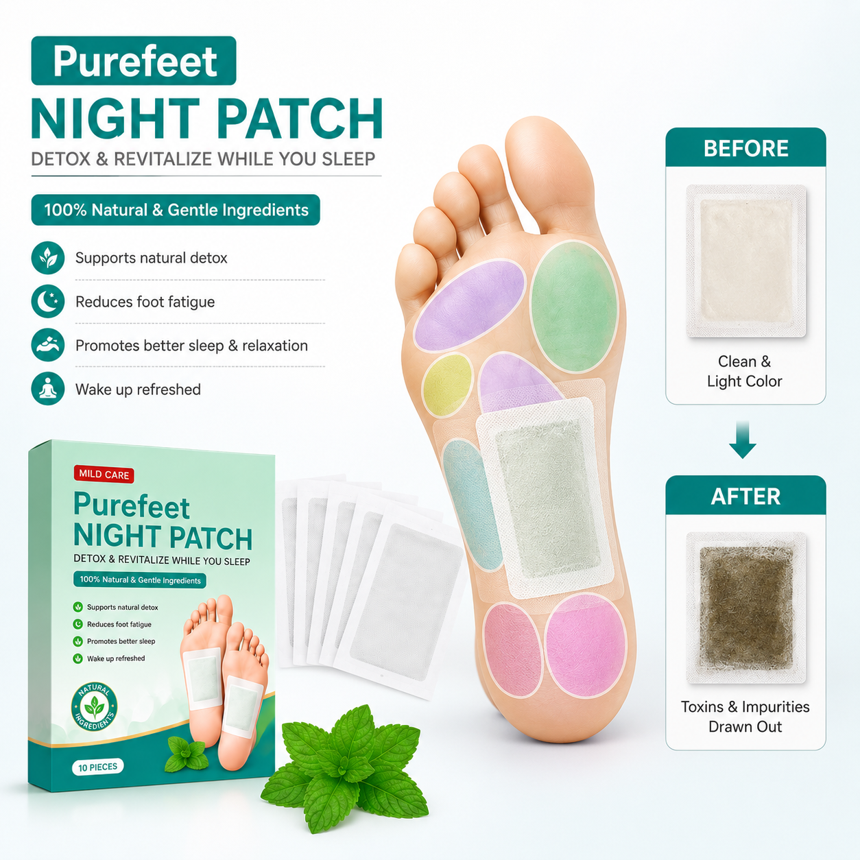 Purefeet Detox Foot Patches (Pack of 10) BUY 1 GET 1 FREE