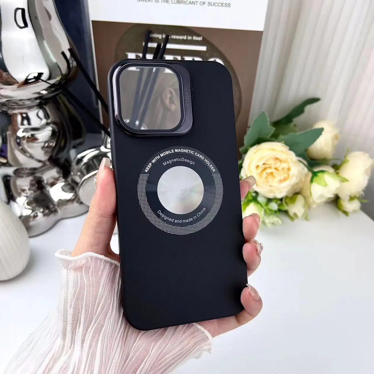 iPhone 15 Back Cover With MagSafe Charging and Camera Protection Stand