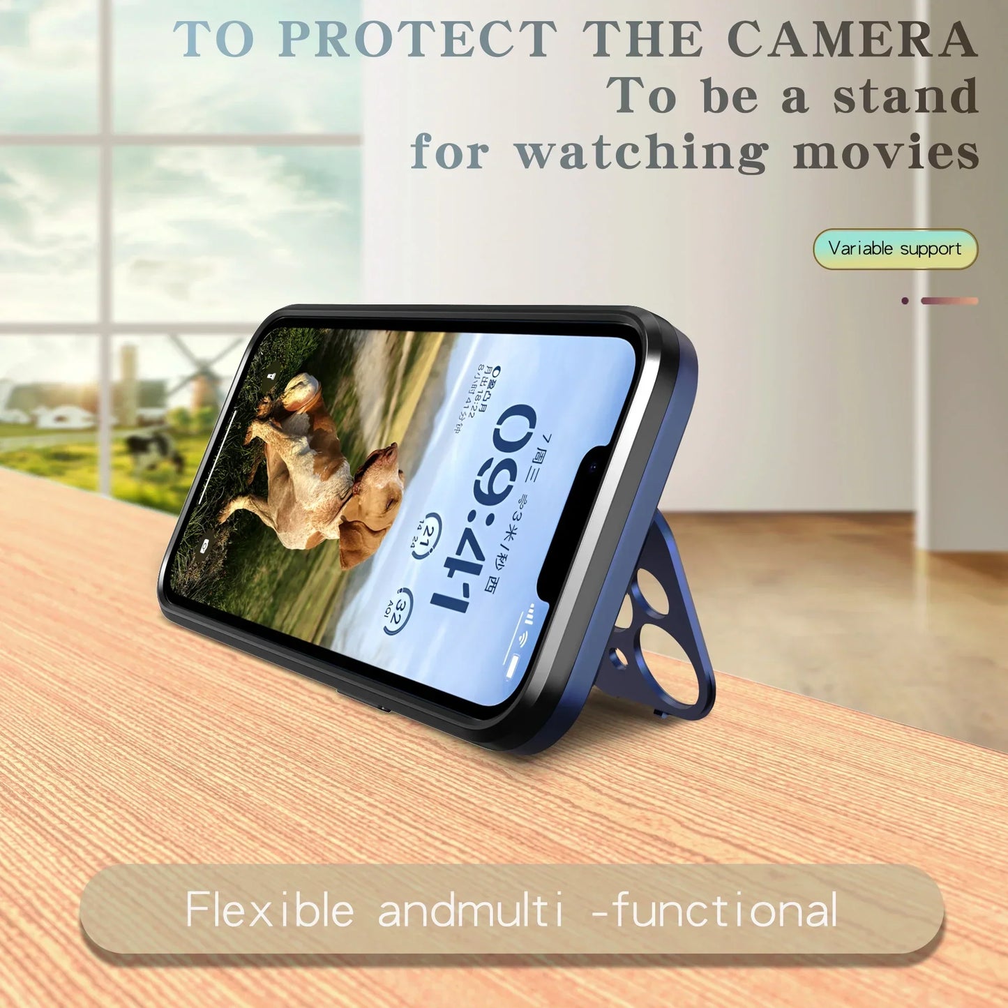 iPhone 15 Back Cover With MagSafe Wireless Charging And Camera Protection Convertible Stand