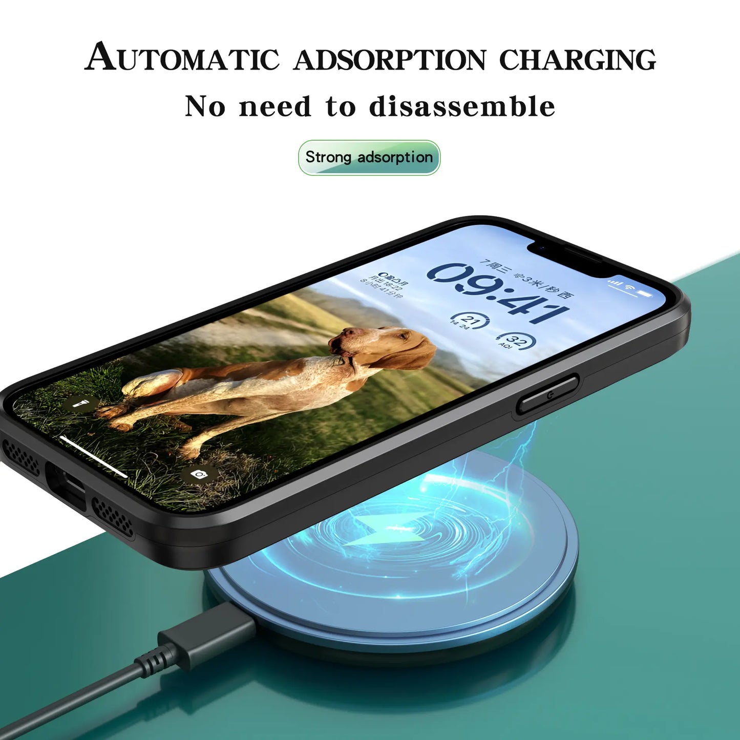 iPhone 15 Back Cover With MagSafe Wireless Charging And Camera Protection Convertible Stand