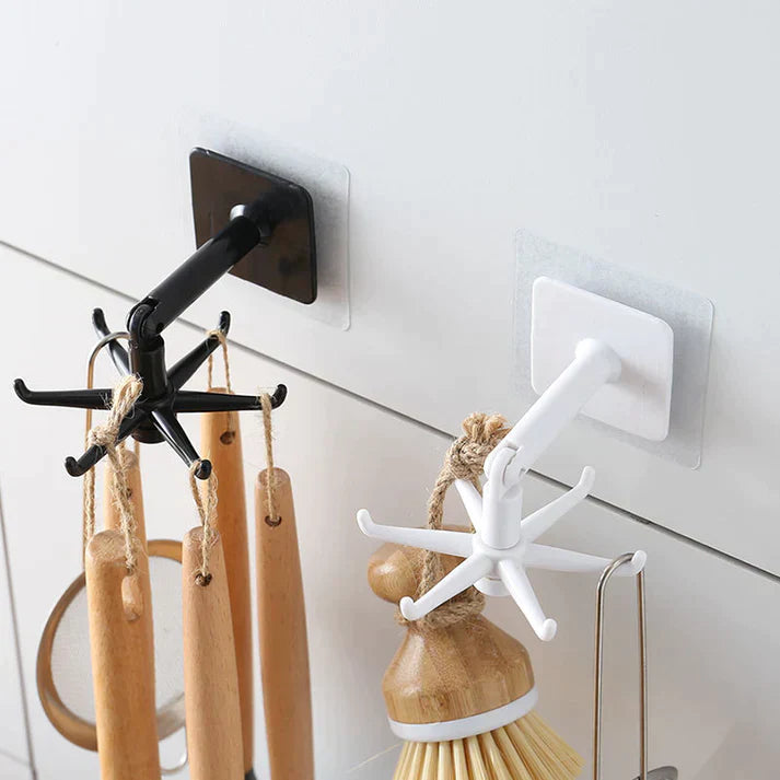 SpinHook: 360° Rotating Hook for Kitchen Organization (Pack of 2)