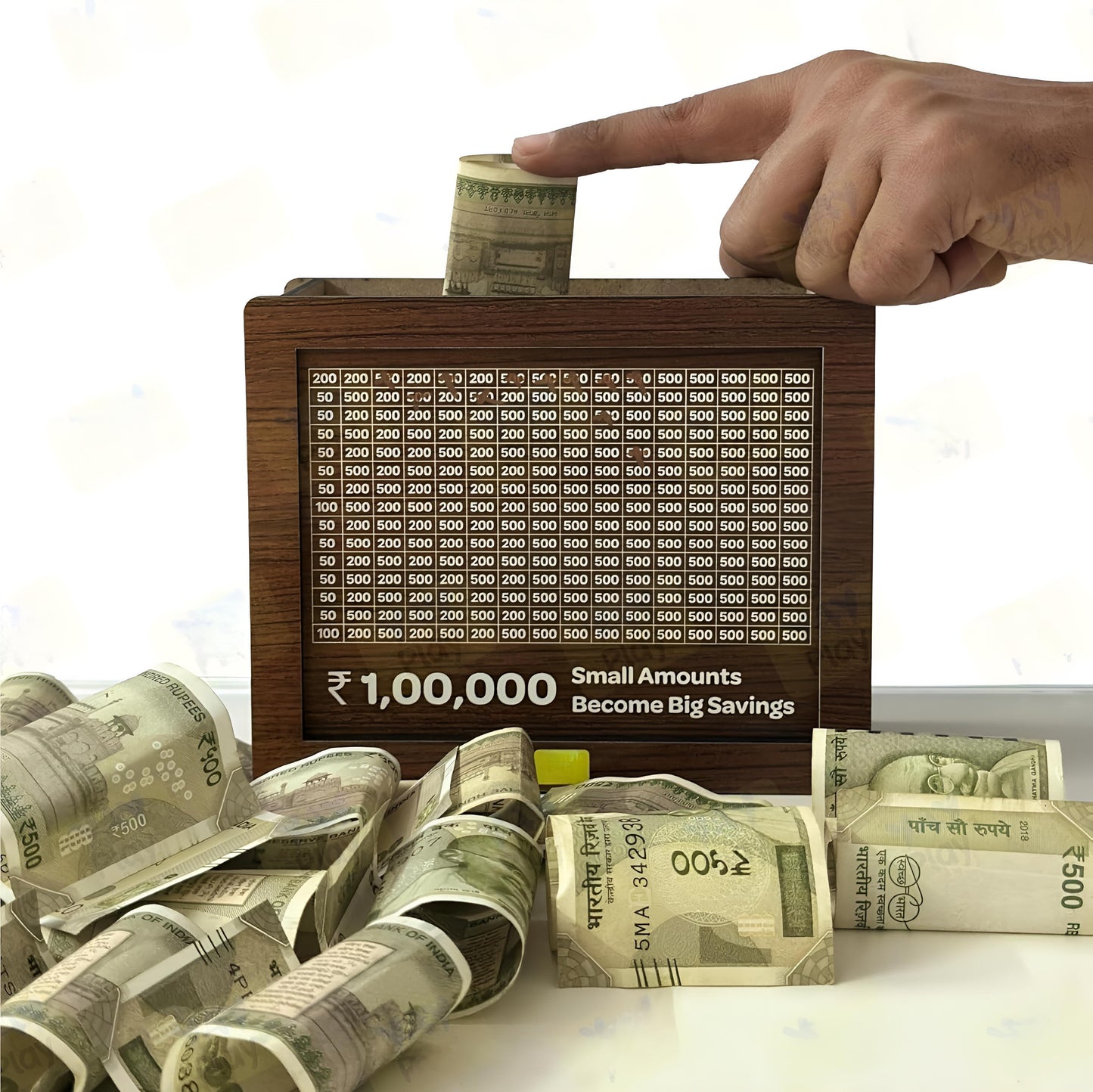 DreamBank: Wooden Savings Bank with Visual Tracker – Daily Motivation Piggy Bank for Goal Saving, Habit Building & Gifting