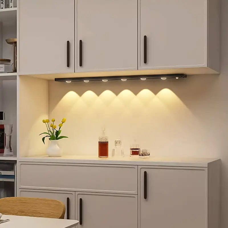 Sleek: USB-C Rechargeable LED Panel Light with PIR Motion Sensor, Mountable Light for Wardrobes, Stairs & Kitchen Shelves with 3 Colour Modes, Dimmable Brightness & Easy Slide-in Bracket