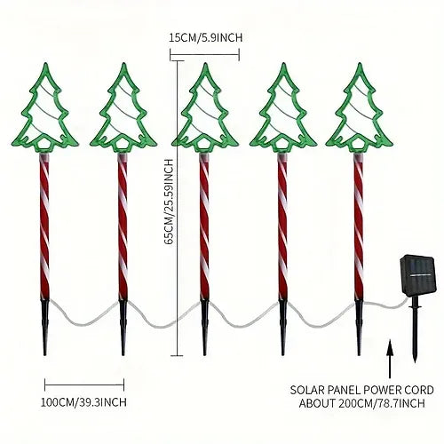 Twinkly: Solar LED Christmas Tree Garden Lights, Waterproof Outdoor Décor with Auto On/Off, 8 Modes & Festive Glow for Pathways, Patios, Yard