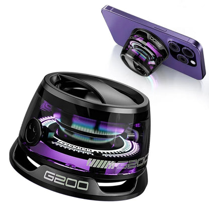 Voxa: Bluetooth Speaker with Magsafe Magnetic Mount, RGB Lights & Clear Transparent Design, Works as Phone Stand for Travel, Adventure & Gamers