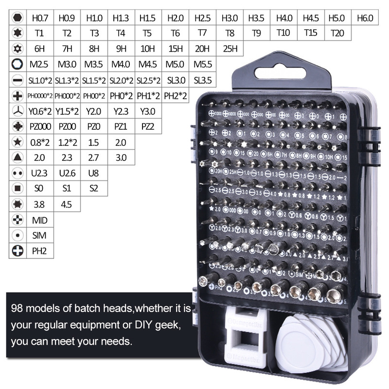 FixPro: 115-in-1 Precision Screwdriver Tool Kit, Magnetic Repair Set for Mobiles, Laptops, Gaming Consoles, Watches, Glasses & DIY Electronics Projects