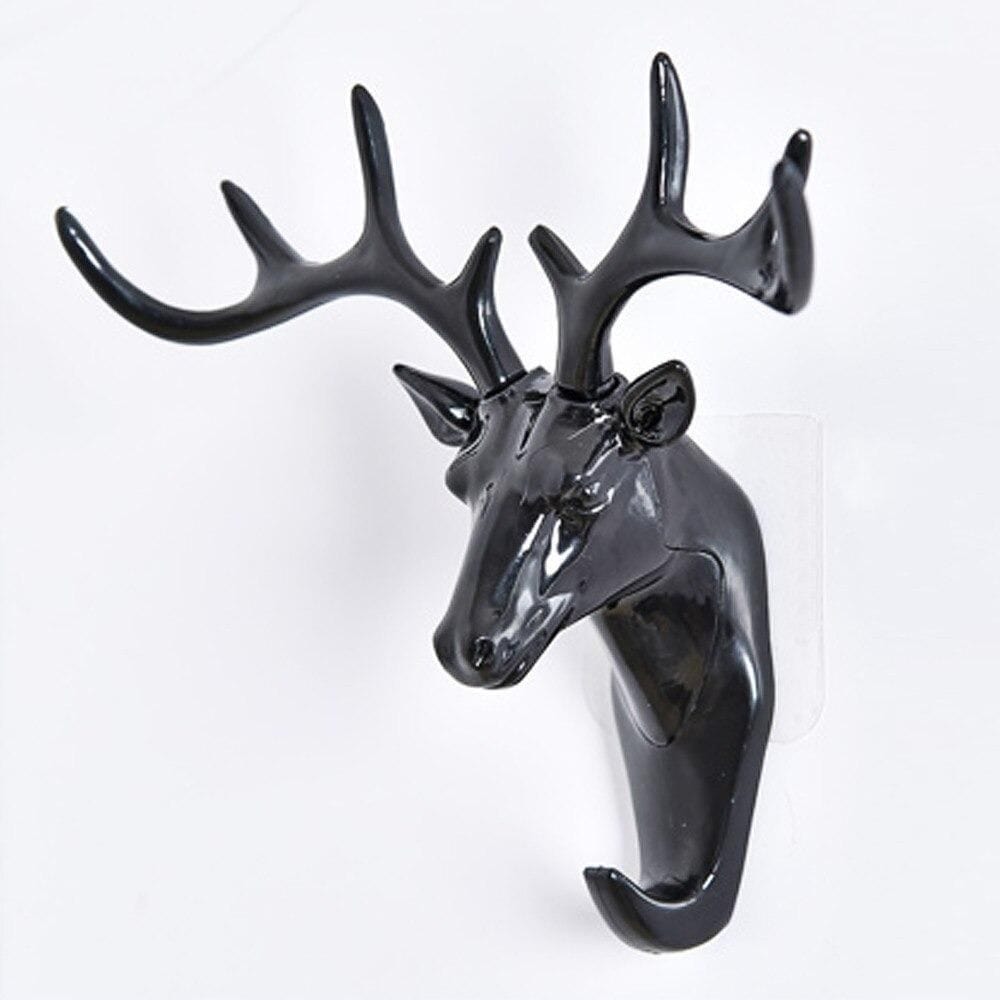 Velora: 2Pcs Heavy Duty Deer Head Antler Wall Hook with Adhesive Wall Mount Elegant Home Door Design for hanging keys, bags, Hat & Accesories