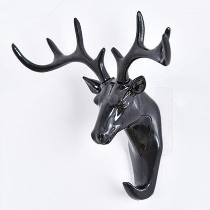 Velora: 2Pcs Heavy Duty Deer Head Antler Wall Hook with Adhesive Wall Mount Elegant Home Door Design for hanging keys, bags, Hat & Accesories
