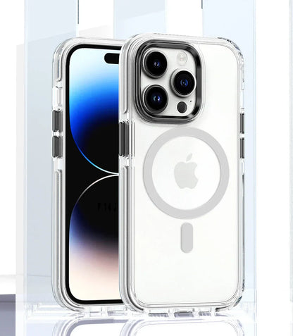 iPhone 14 Yellow Resistant Transparent  Back Cover With MagSafe Charging