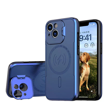 iPhone 15 Back Cover With MagSafe Wireless Charging And Camera Protection Convertible Stand