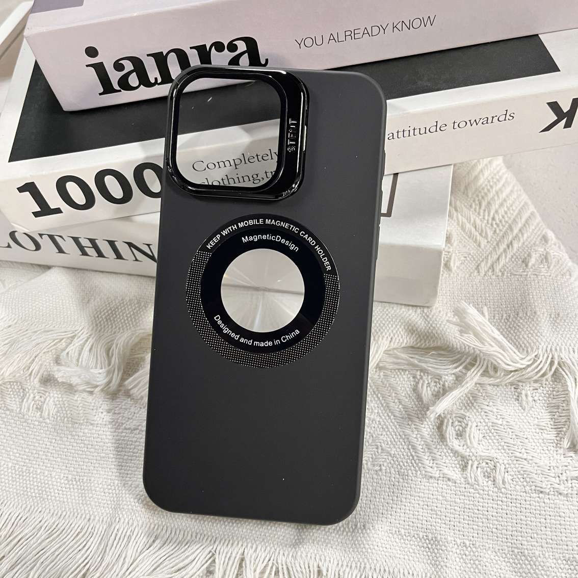 iPhone 15 Back Cover With MagSafe Charging and Camera Protection Stand