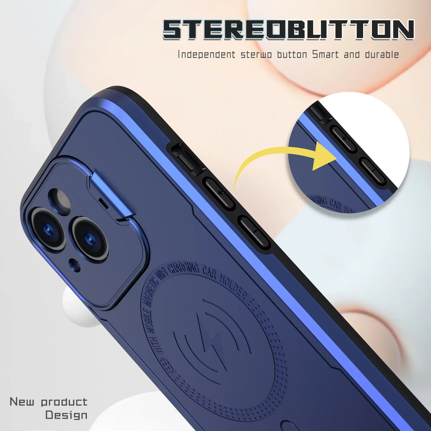 iPhone 15 Back Cover With MagSafe Wireless Charging And Camera Protection Convertible Stand