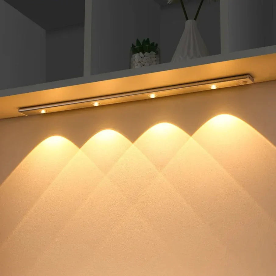 Sleek: USB-C Rechargeable LED Panel Light with PIR Motion Sensor, Mountable Light for Wardrobes, Stairs & Kitchen Shelves with 3 Colour Modes, Dimmable Brightness & Easy Slide-in Bracket