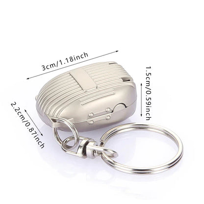 Clipzi: Folding Nail Clipper Keychain in Suitcase Design, Ultra-Portable Stainless Steel Nail Cutter with Built-In File for Travel, Grooming & Everyday Carry