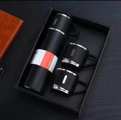 ThermoGift: 500ml Stainless Steel Vacuum Flask Gift Set with Insulated Cup – Perfect for Corporate & Festive Gifting